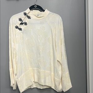 Zara Cream Floral Women's Blouse